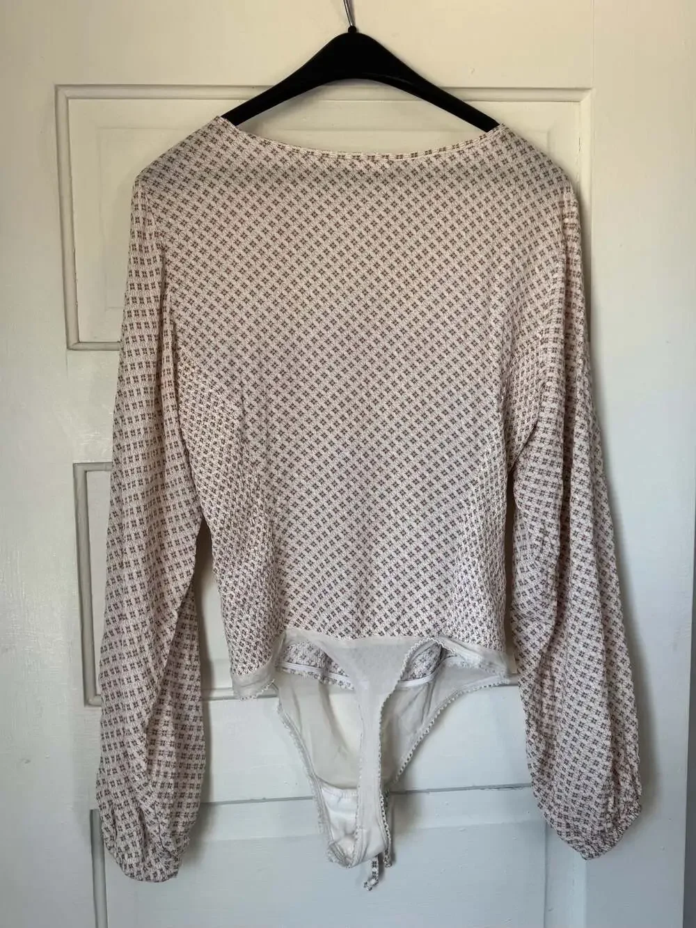 Free People Sunny Meadows Long Sleeve Tie Front Bodysuit L